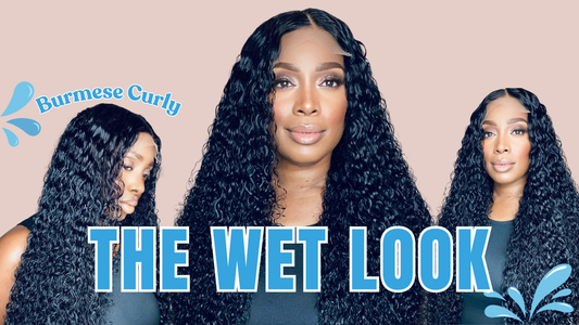 Get the Perfect Wet Look: Curly Hair Routine for Your 28-Inch Burmese Curly Glueless Wig 💦